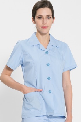 반팔 TC45수 스판덱스 위생복 셔츠(여성용) /스카이블루(FS-114)