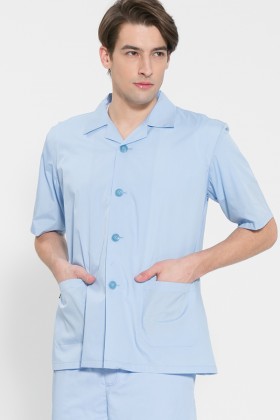 반팔 TC45수 스판덱스 위생복 셔츠(남성용) /스카이블루(FS-112)